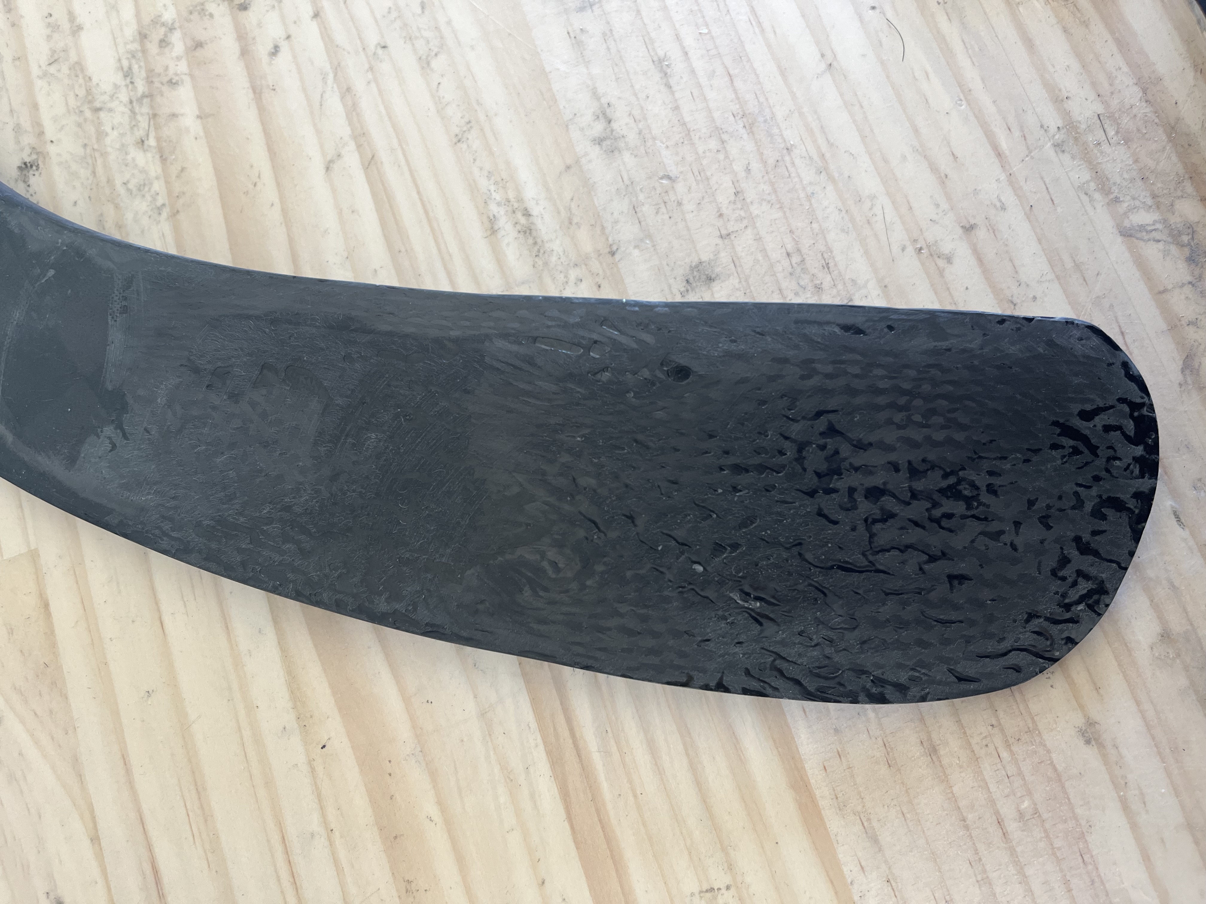 Close-up of the solid, rebuilt toe
