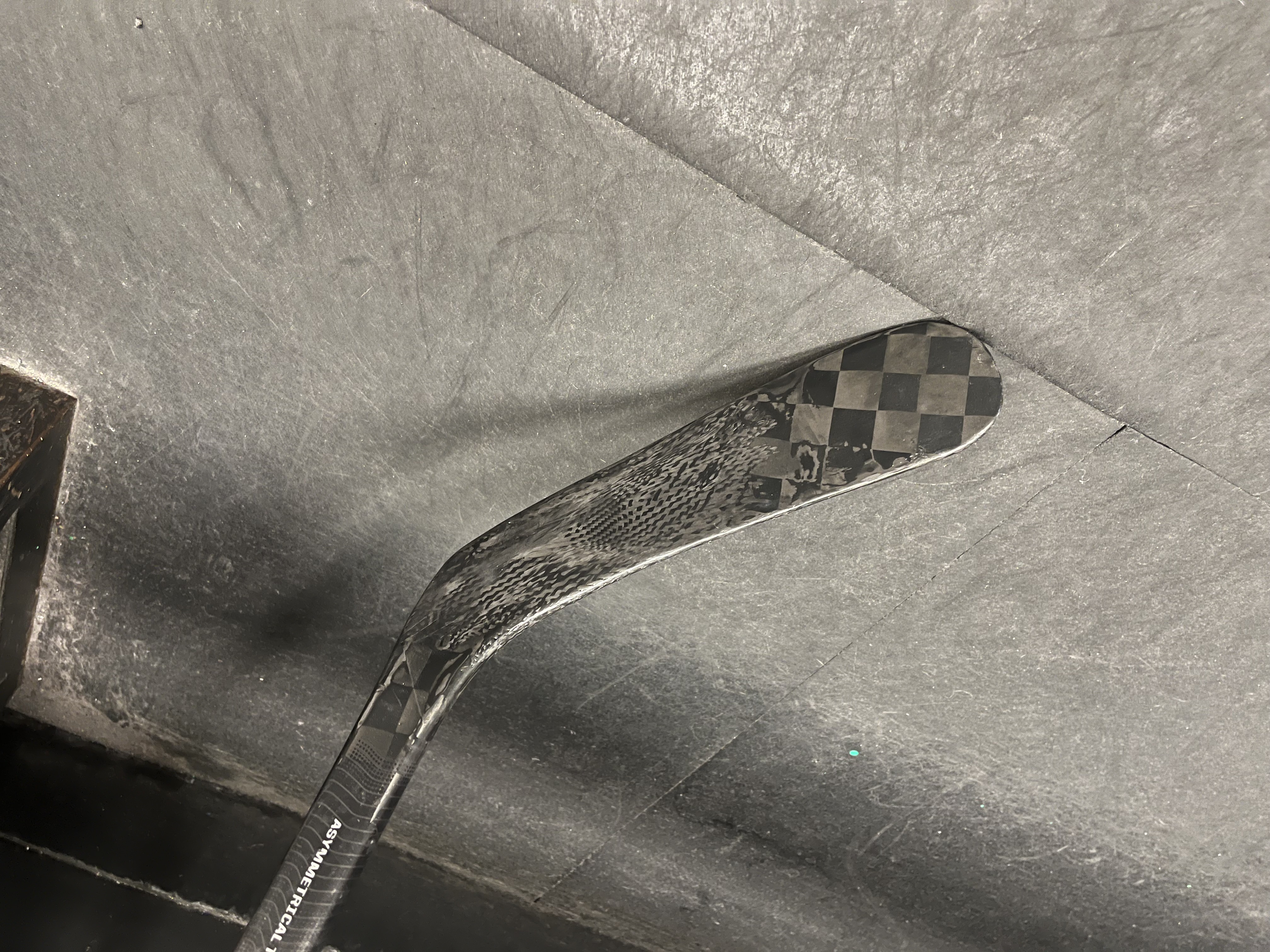 Rebuilt Ribcor blade face showing new carbon across the blade